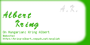 albert kring business card